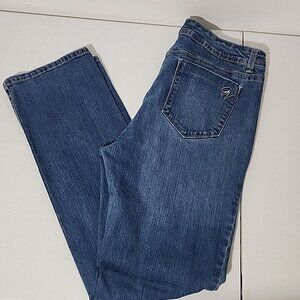 Gloria Vanderbilt Denim Jeans Womens Size 12 Blue Stretch Straight Leg Zip